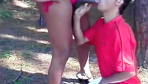 Beautiful ebony babe in a white dress and black stockings 1