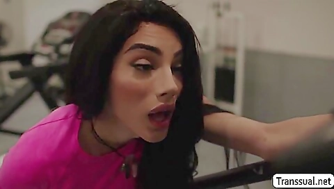 Busty brunette gets fucked in the ass and a deep throat