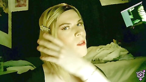 Petite girl has a large cock and her asshole filled