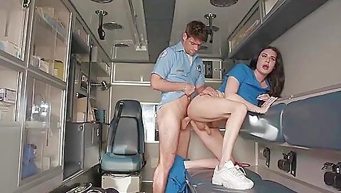 Nurse with a tattooed ass gets rimming by a trans man