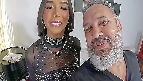 Brazilian slut with a tattooed ass getting creampie