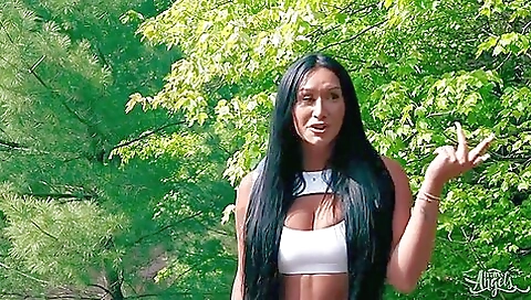 Big booty brunette fucks her man in the ass in the threesome